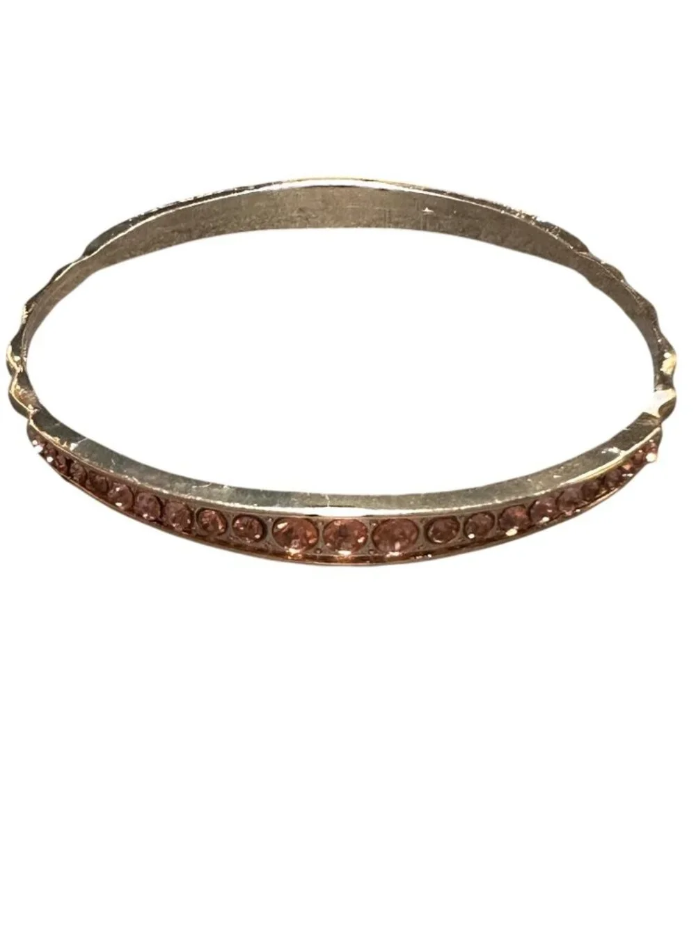 Bangle Bracelet Gold Tone Rhinestone Center Womens Costume Jewelry NWOT